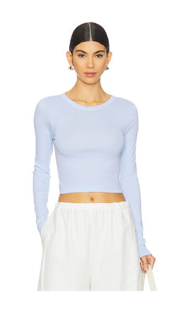 Enza Costa - Supima Baby Long Sleeve Cropped Top