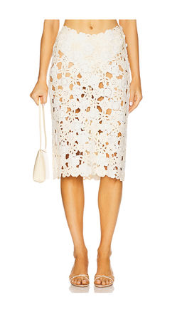 For Love & Lemons - Floral Crochet Coverup Midi Skirt