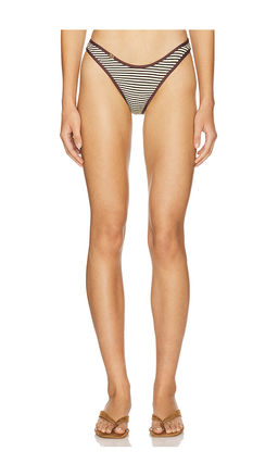 Frankies Bikinis - x Bella Hadid Dove Striped Rib Bikini Bottom