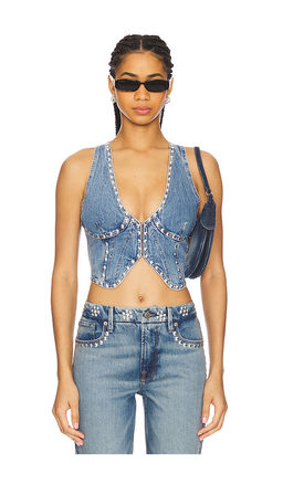 Good American - Studded Denim Vest