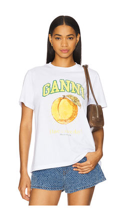 Ganni - Peach Relaxed T-shirt