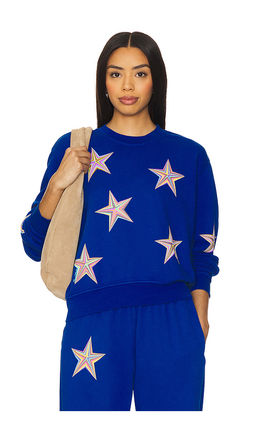 Lauren Moshi - Spalding Color Pinwheel Stars Crop Pullover