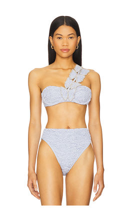 Patbo - Papillon Jacquard One Shoulder Bikini Top