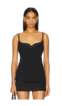 Paris Georgia - Eyelet Heart Singlet Top