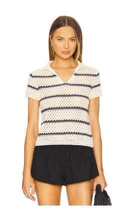 Vince - Macrame Stripe Henley Top