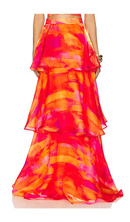 YAURA - Faari Aquarelle Orange Skirt