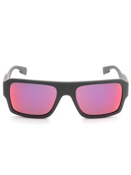 FILA - Full UV Protected Mirrored Red Lens Full Rim Square Sunglasses (56)