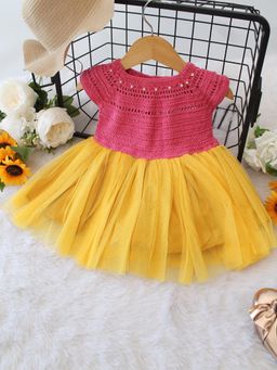 Woonie - Yellow Woven Regular Fit Dress