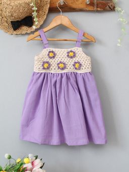 Woonie - Lavender Solid Regular Fit Dress