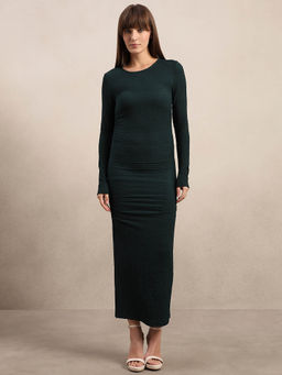 VERO MODA - Green Bodycon Full Sleeves Maxi Dress
