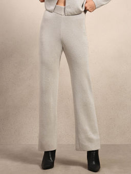 VERO MODA - Grey Ribbed Slim Fit Pant