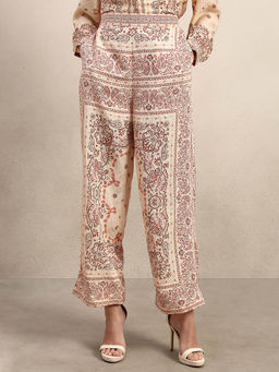 VERO MODA - Beige Printed Relaxed Pant