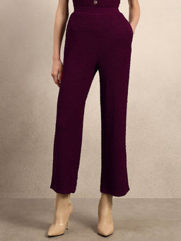VERO MODA - Purple Wide Leg Textured Pant