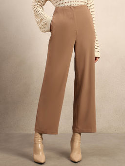 VERO MODA - Beige Wide Leg High Rise Pant