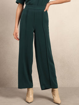 VERO MODA - Dark Green Solid Pant