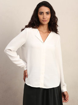 VERO MODA - White Crinkle Weave Top