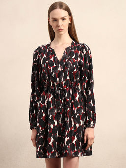 VERO MODA - Abstract Print Short Dress - Red