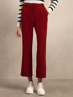 VERO MODA - Maroon High Rise Bootcut Pant