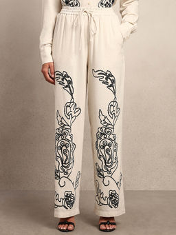 VERO MODA - White Cording High Rise Pant