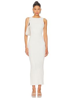 Good American - Shine Rib Off Scoop Back Midi Dress