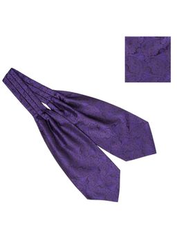 The Tie Hub - Tailored Purple Paisley Cravat and Pocket Square Combo For Men