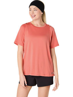 ASICS - Women's Dark Pink Clay Actibreeze Jacquard Short Sleeve Top