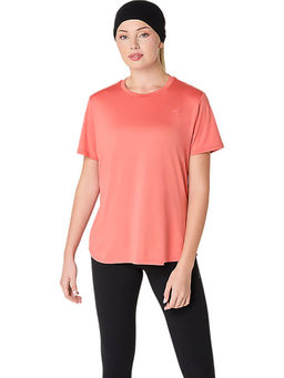 ASICS - Women's Dark Pink Clay Flex Stretch Short Sleeve Top