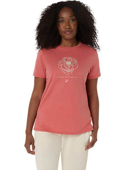 ASICS - Women's Dark Pink Clay Flower Graphic Tee
