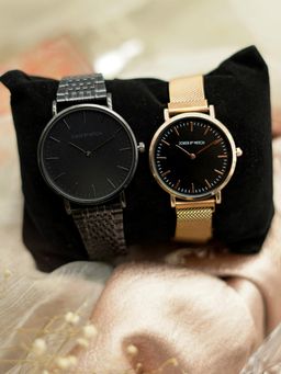 Joker and Witch - Black Stainless Steel Watch (Pack of 2) - JWCW84