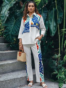 Zolo Label - Tropical Muse Embroidered Cotton Co-Ord Set