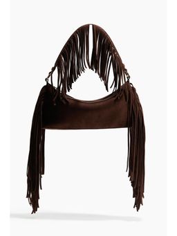 H&M - Women Brown Fringe-Trimmed Shoulder Bag