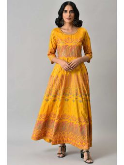 W - Yellow Paisley Printed Dress