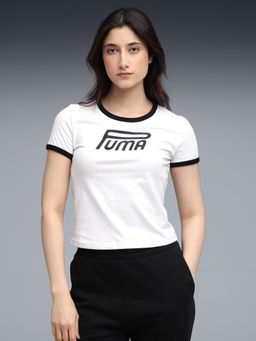 Puma - White Solid Slim Fit T-Shirt
