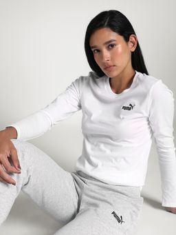 Puma - White Solid Regular Fit T-Shirt