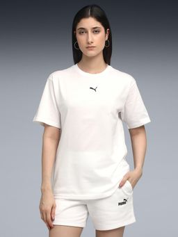 Puma - White Solid Relaxed Fit T-Shirt