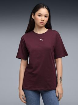 Puma - Wine Solid Relaxed Fit T-Shirt