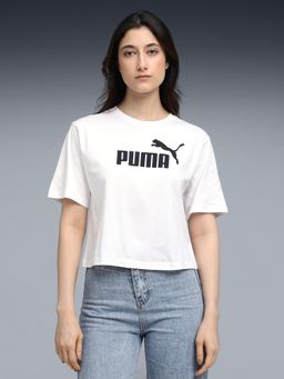 Puma - White Solid Relaxed Fit T-Shirt
