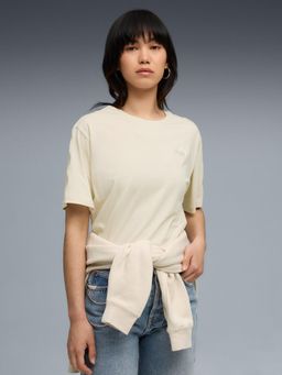 Puma - White Solid Relaxed Fit T-Shirt