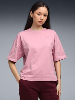 Puma - Pink Solid Oversized Fit T-Shirt
