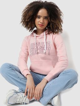 Campus Sutra - Women Pink Printed Sweatshirt