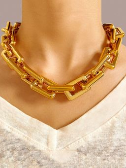 Yellow Chimes - Gold-Toned Choker Necklace