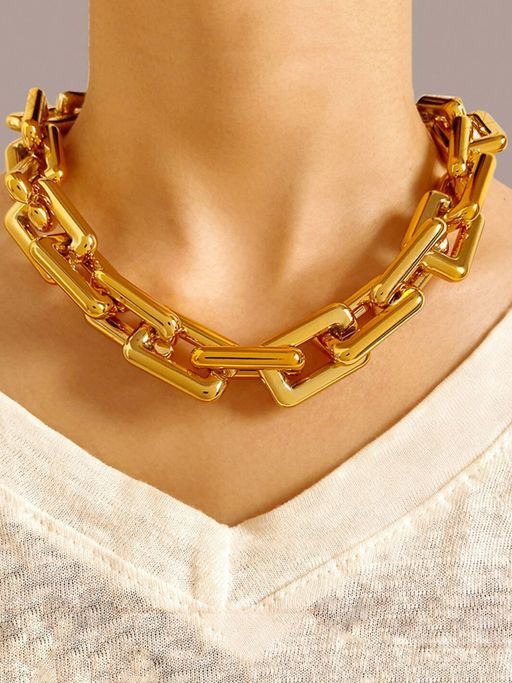 Yellow Chimes Gold-Toned Choker Necklace
