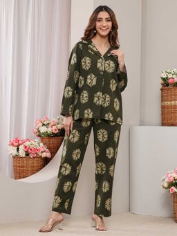 Libas - Women Olive Printed Co-Ord Set