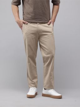 GENIPS - Mens Cotton Relaxed Fit Casual Trouser