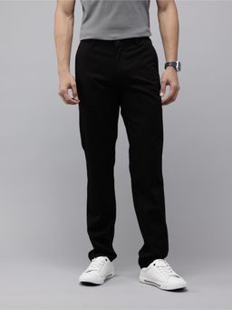 GENIPS - Mens Relaxed fit Black Casual Trouser