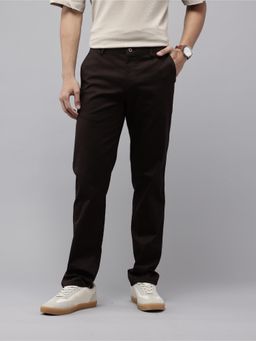 GENIPS - Mens Relaxed fit Brown Casual Trouser