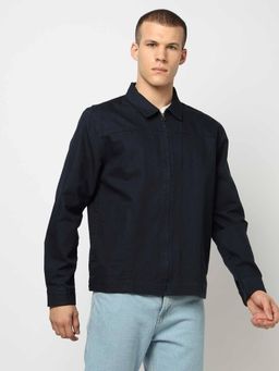 GAP - Men Spread Collar Navy Blue Shirt