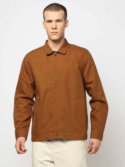 GAP - Men Spread Collar Brown Shirt