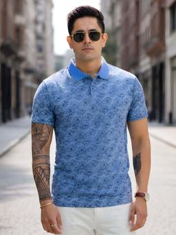 Kryptic - Overdyed Pure Cotton Printed Polo T-Shirt