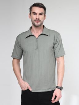 NEUDIS - Men’s Ribbed Olive Polo T-Shirt for Men